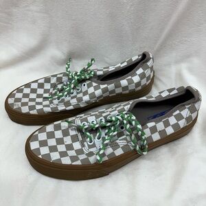 Vans Beige and White Checkered Shoes size 9